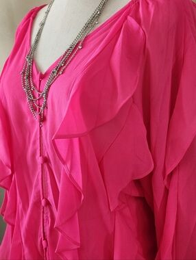 Hot Pink Ruffle Blouse